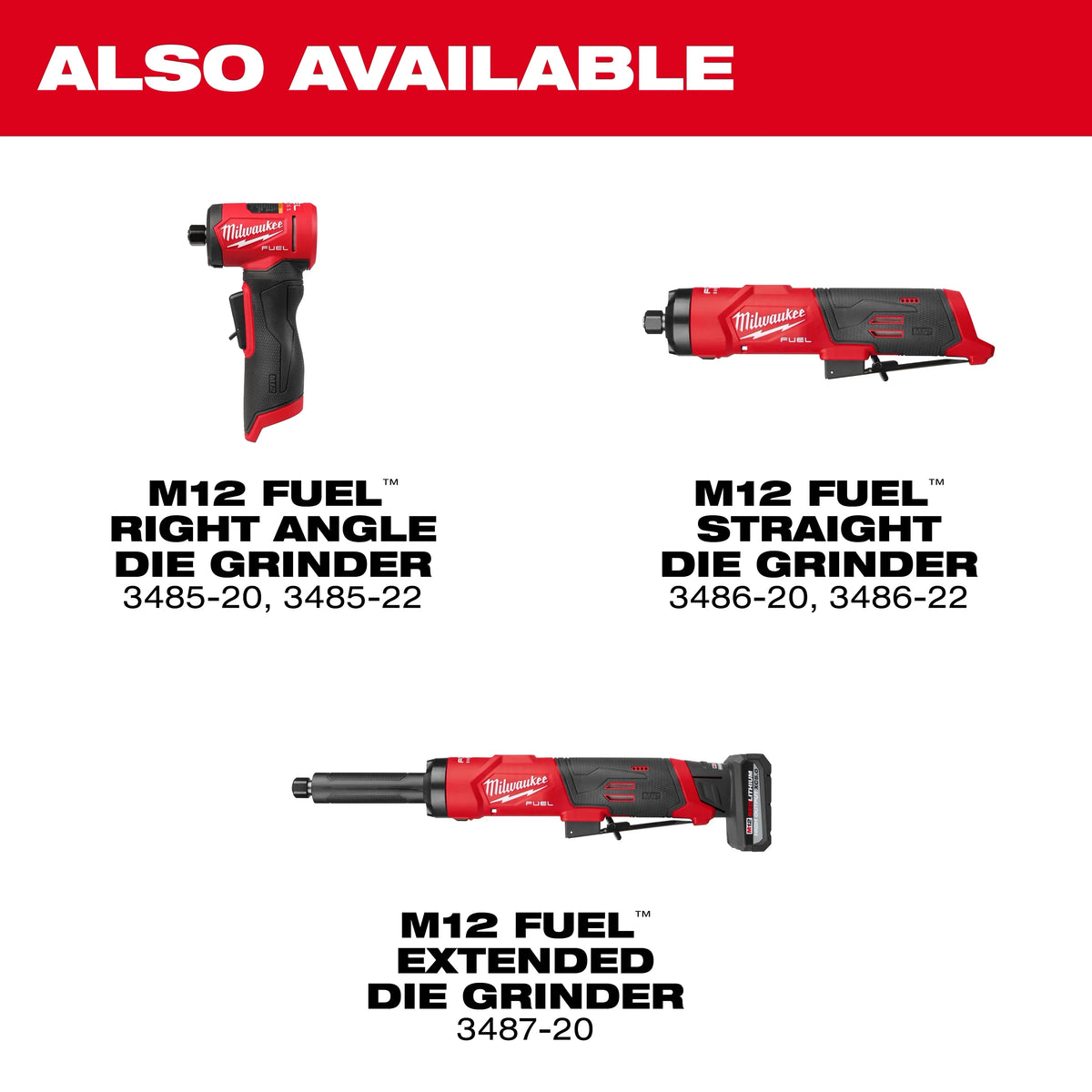 Milwaukee 3486-20 M12™ FUEL™ 1/4" Straight Die Grinder