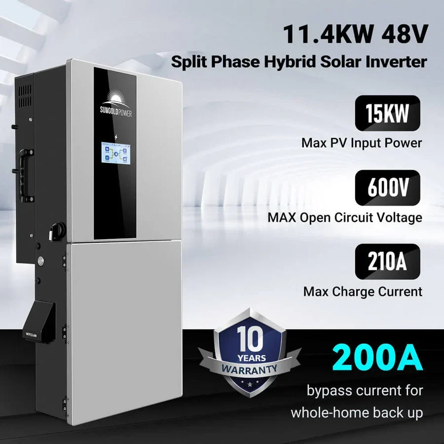 SunGoldPower 11.4kW 48V Split Phase Hybrid Solar Inverter