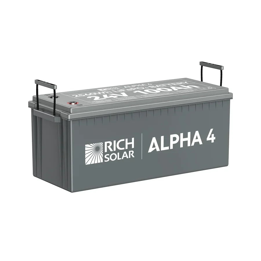 Rich Solar ALPHA 4 24V 100Ah LiFePO4 Battery w/ Internal Heating and Bluetooth