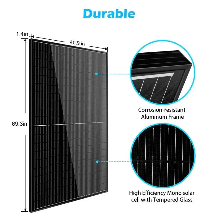 SunGoldPower 370W Monocrystalline Black PERC Solar Panel