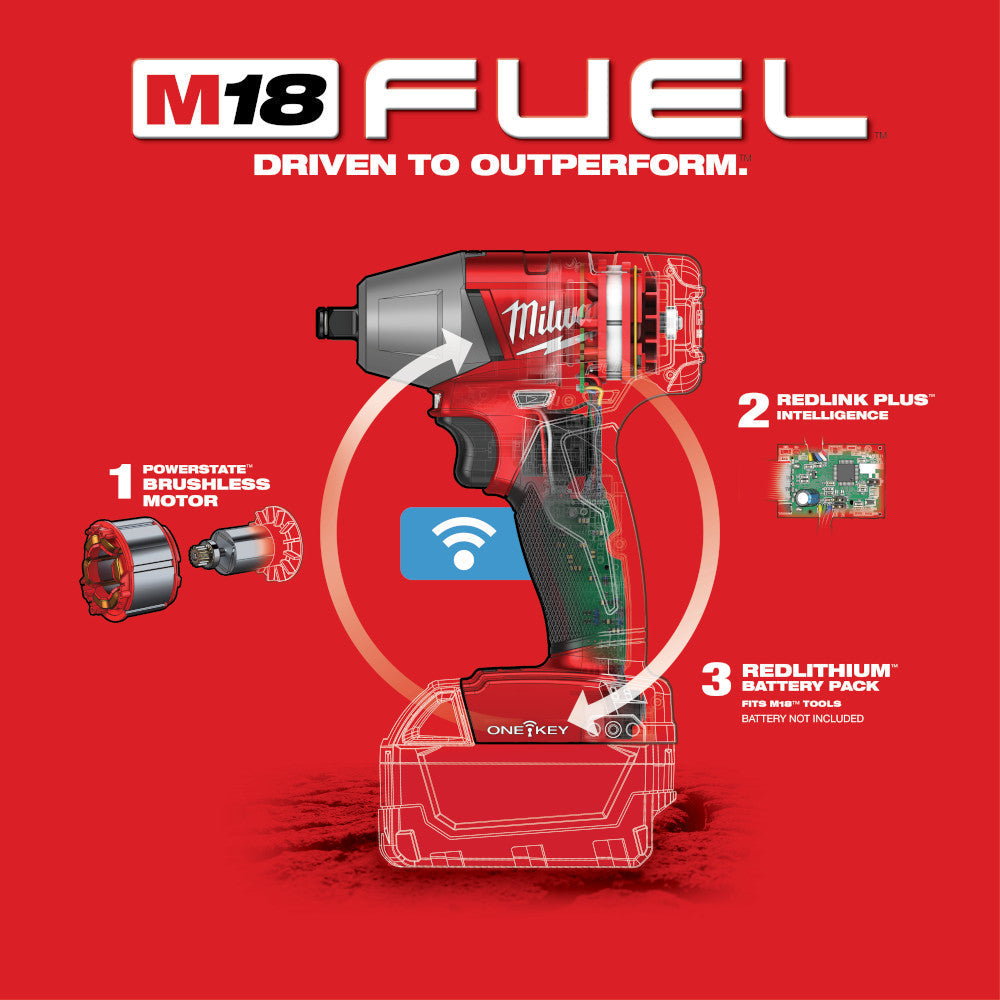 Milwaukee 2758-20 M18 FUEL™ 3/8 in. Compact Impact Wrench w/ Friction Ring with ONE-KEY™