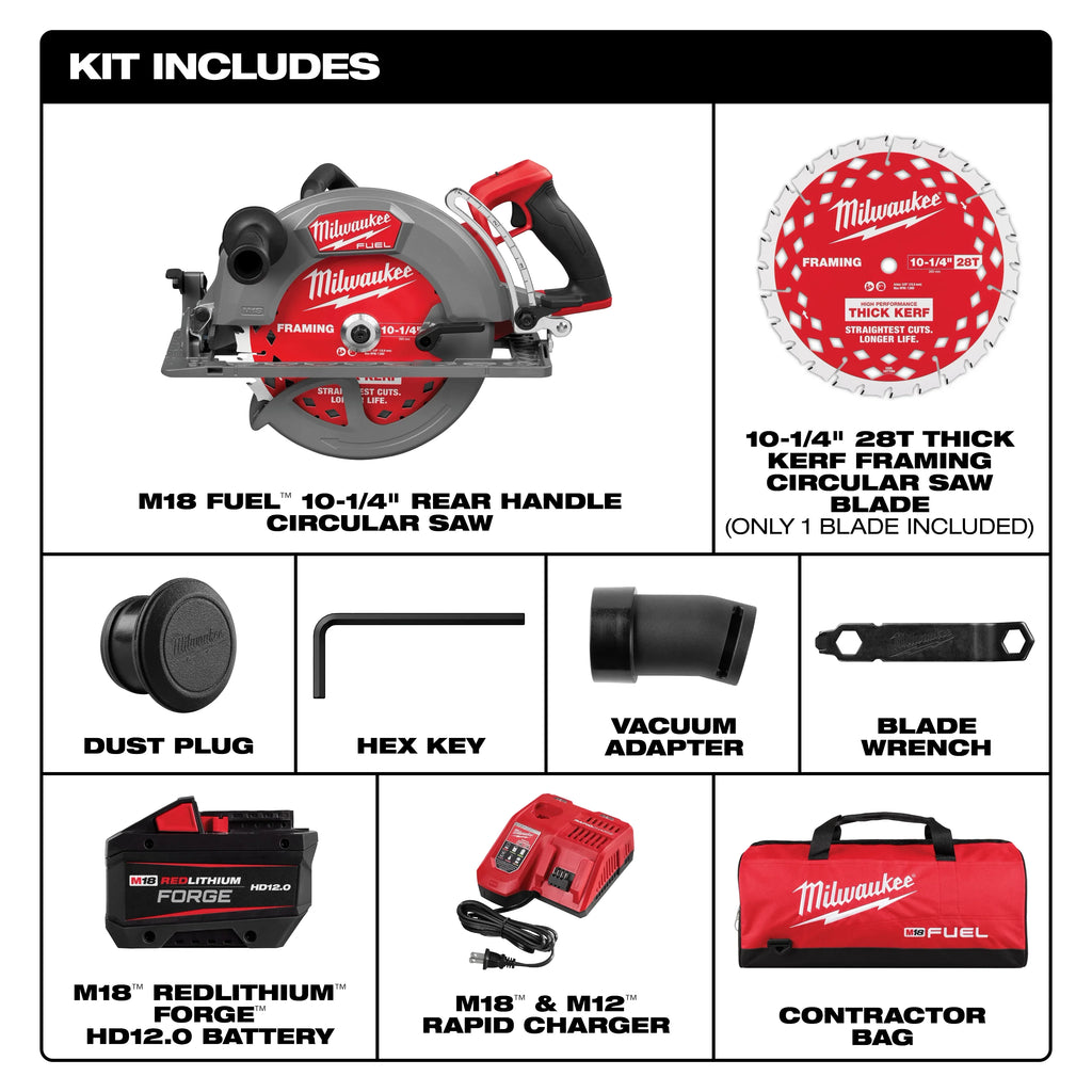 Milwaukee 3026-21HD M18 FUEL™ 10-1/4" Rear Handle Circular Saw Kit