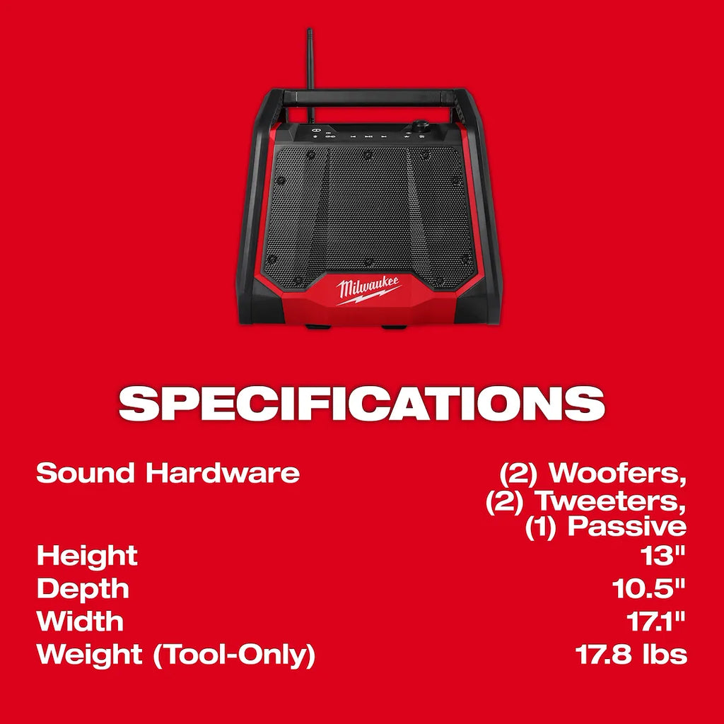 Milwaukee 2956-20 M18 Bluetooth Jobsite Radio + Charger