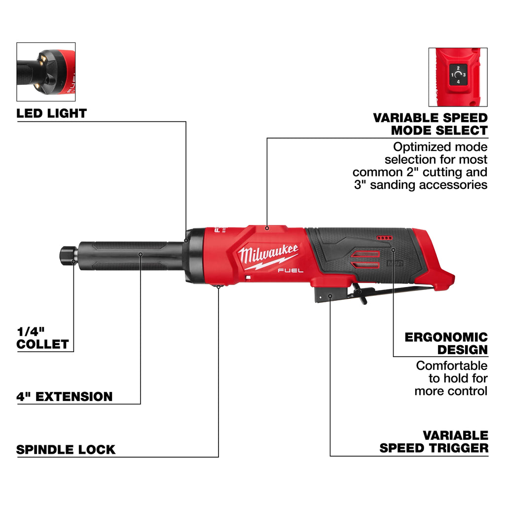 Milwaukee 3487-20 M12 FUEL™ 1/4" Extended Die Grinder