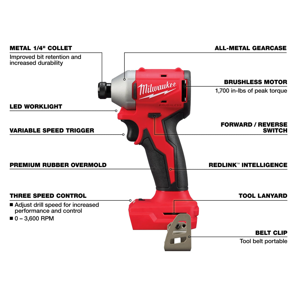 Milwaukee 3693-24CX M18™ Brushless 4-Tool Combo Kit