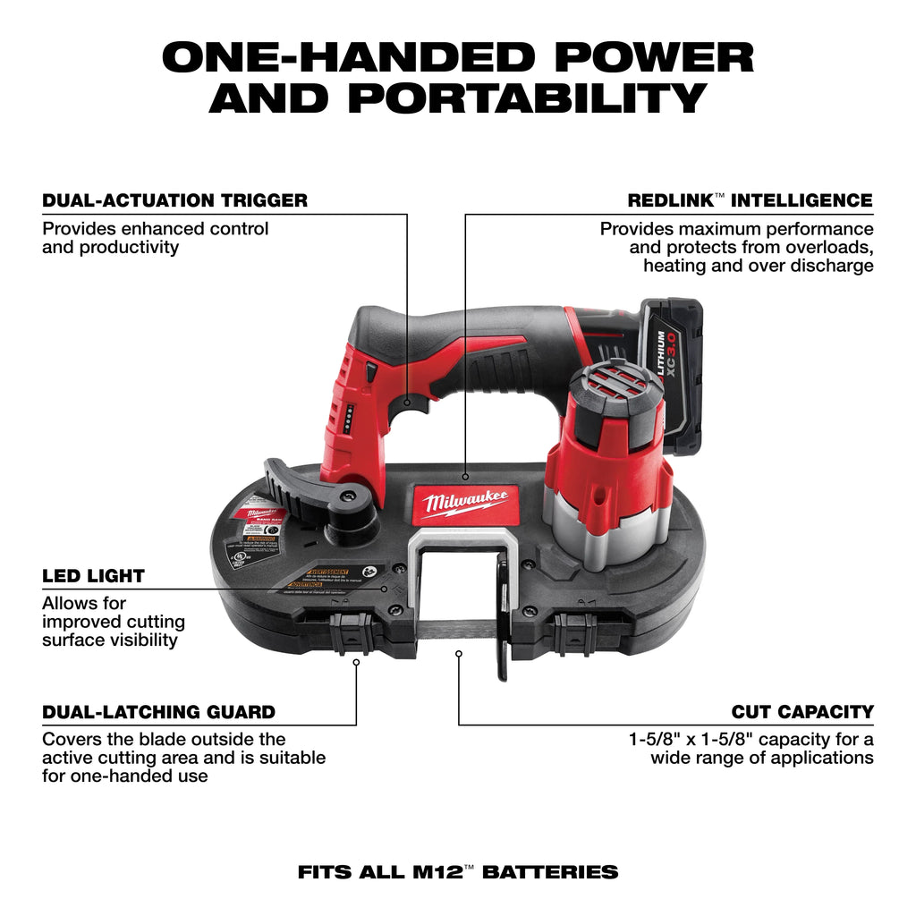 Milwaukee 2429-21XC M12™ Cordless Sub-Compact Band Saw Kit