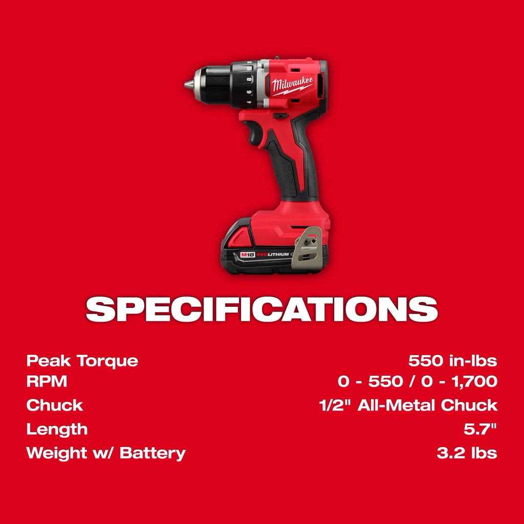 Milwaukee 3692-22CT M18™ Compact Brushless 2-Tool Combo Kit