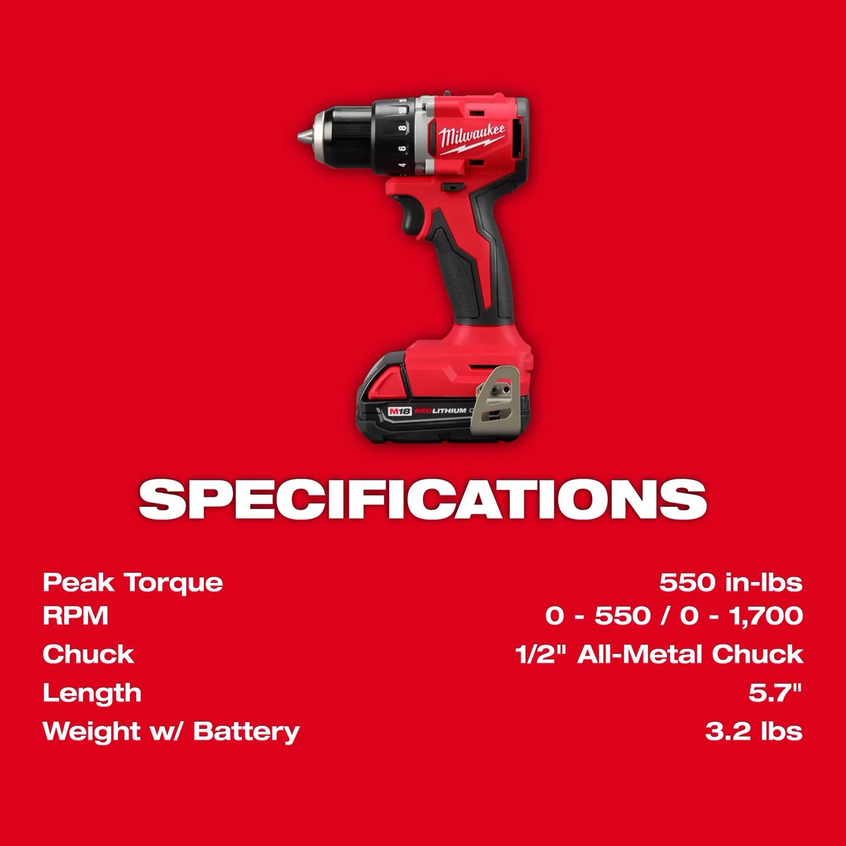 Milwaukee 3692-22CT M18™ Compact Brushless 2-Tool Combo Kit