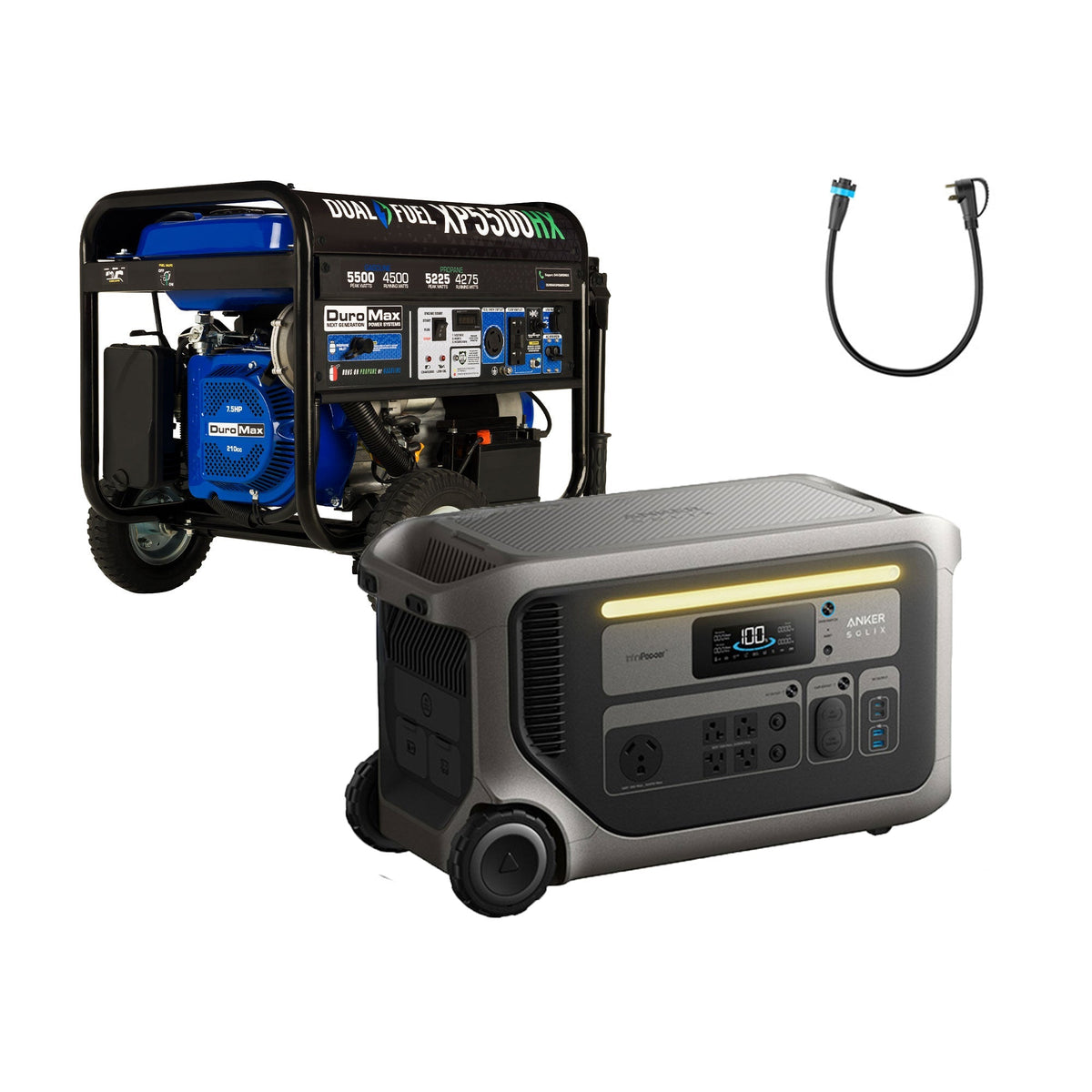 DuroMax XP5500HX and Anker F3000 + 120V Adapter