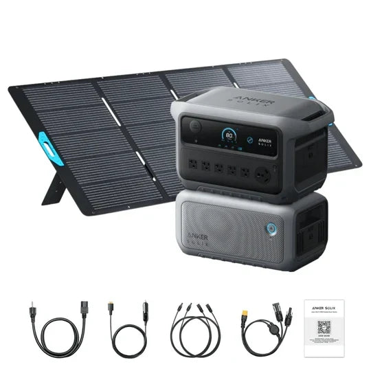 Anker B17831A6 C2000 Gen 2 Portable Power Station 2048Wh w/ Expansion Battery & 400W Solar Panel