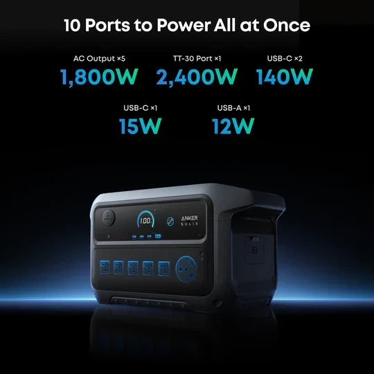 Anker B17831AF C2000 Gen 2 Portable Power Station 2048Wh w/ Car Alternator Charger