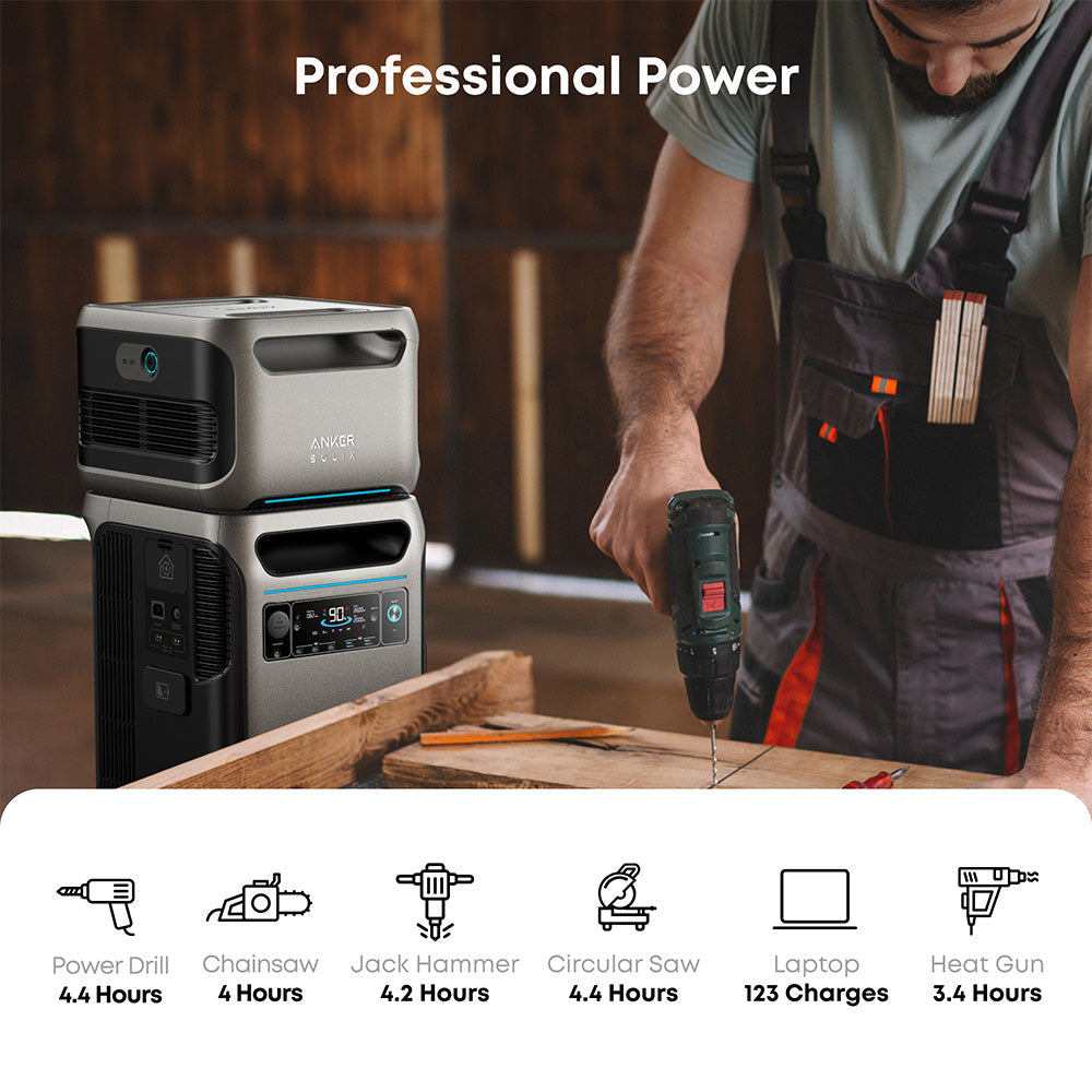 Anker F3800 6000W / 7,680Wh Power Station with 1 Expansion Battery