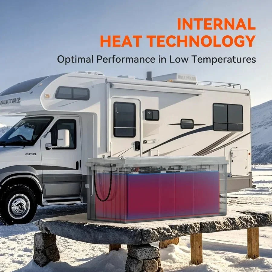 Rich Solar Alpha 2 12V 200Ah LiFePO4 Lithium Iron Phosphate Battery w/ Internal Heating and Bluetooth Function