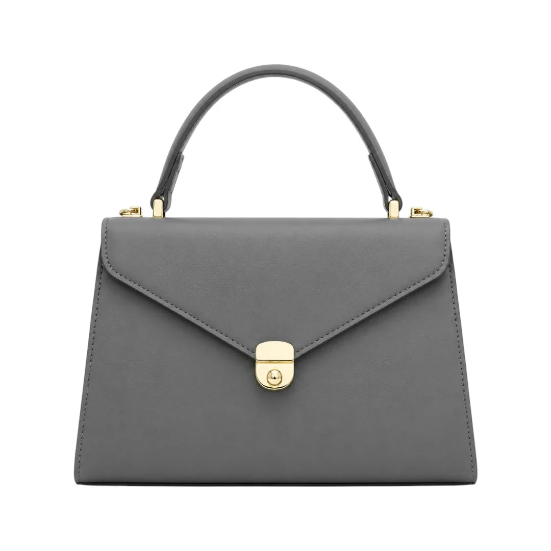 Bayline Women’s Gray Envelope Flap Faux Leather Satchel Handbag