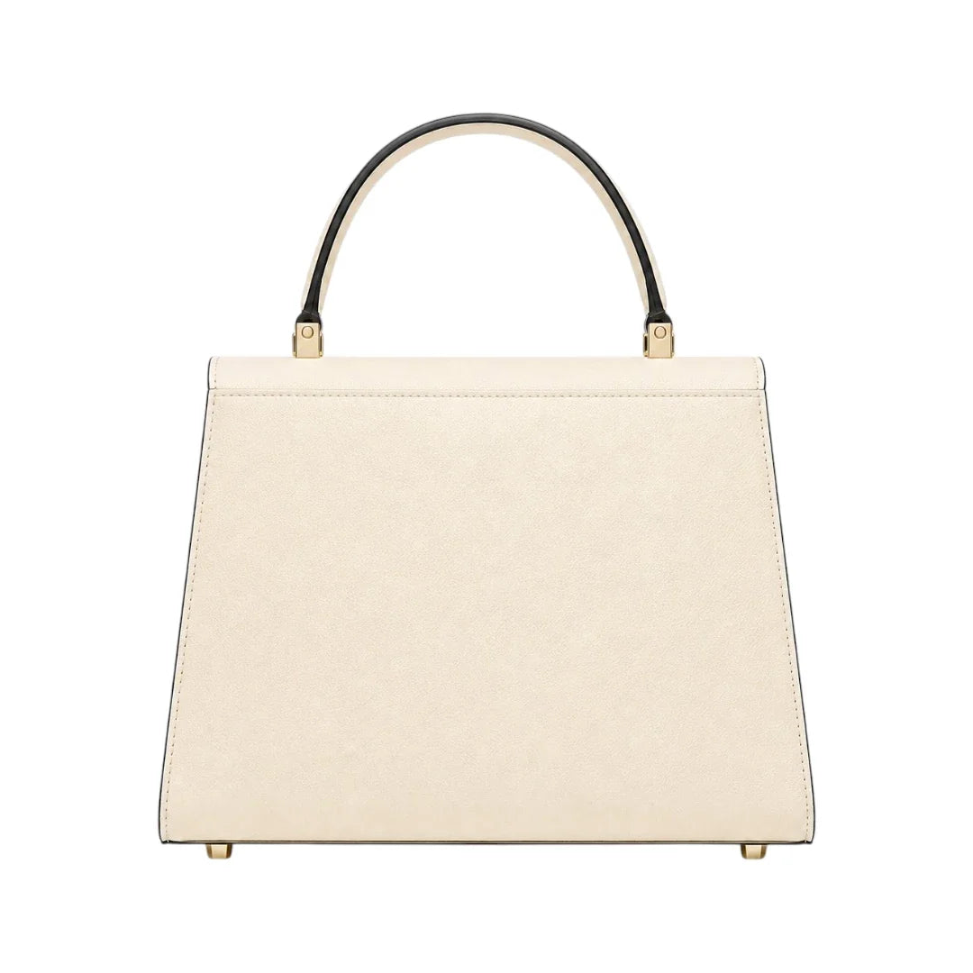 Bayline Women’s Ivory Envelope-Flap Structured Satchel Handbag