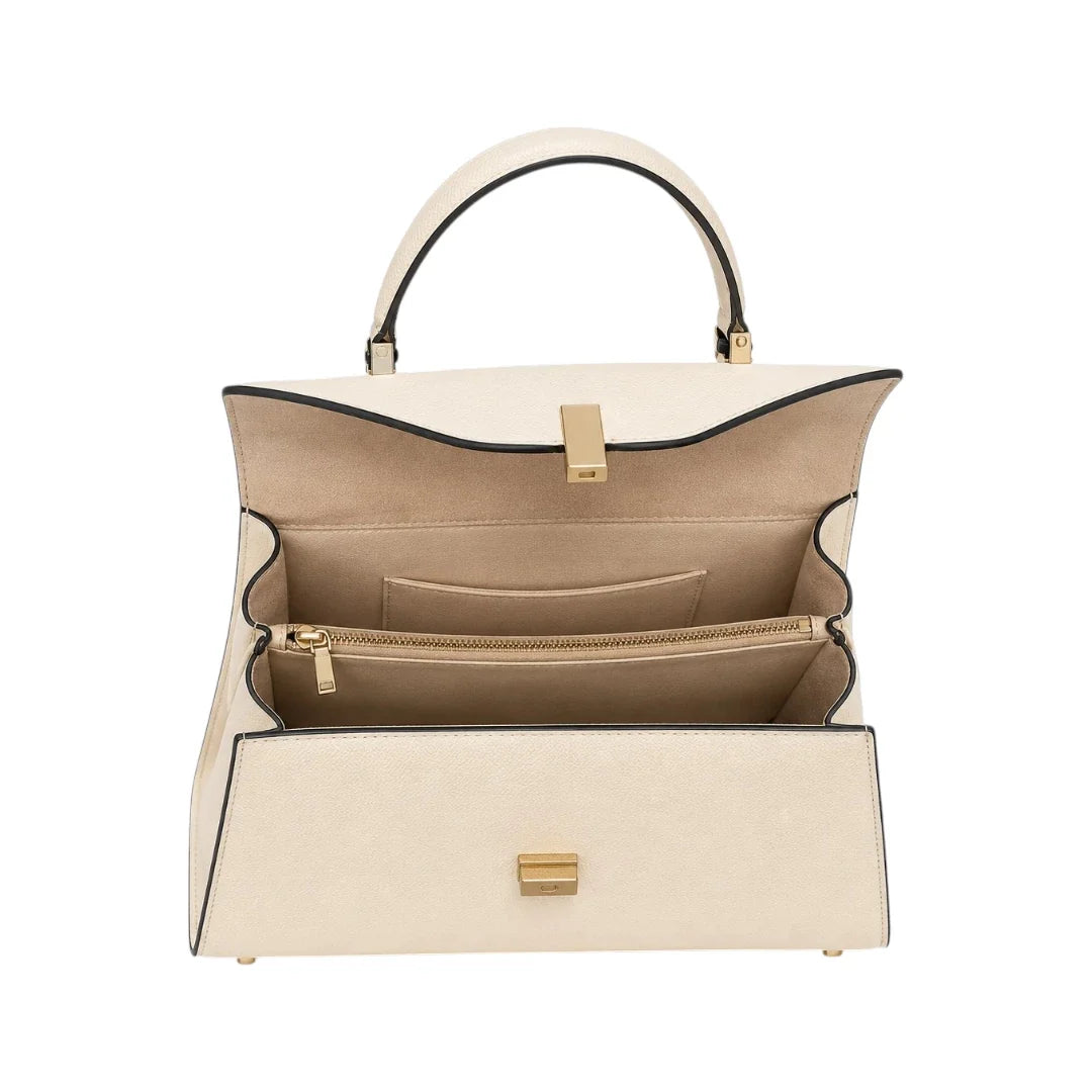 Bayline Women’s Ivory Envelope-Flap Structured Satchel Handbag