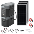 EcoFlow Delta 2 Max With Extra Battery 4096Wh 2400W LiFePO4 Solar Generator + 200W Rigid Monocrystalline Solar Panels Kit