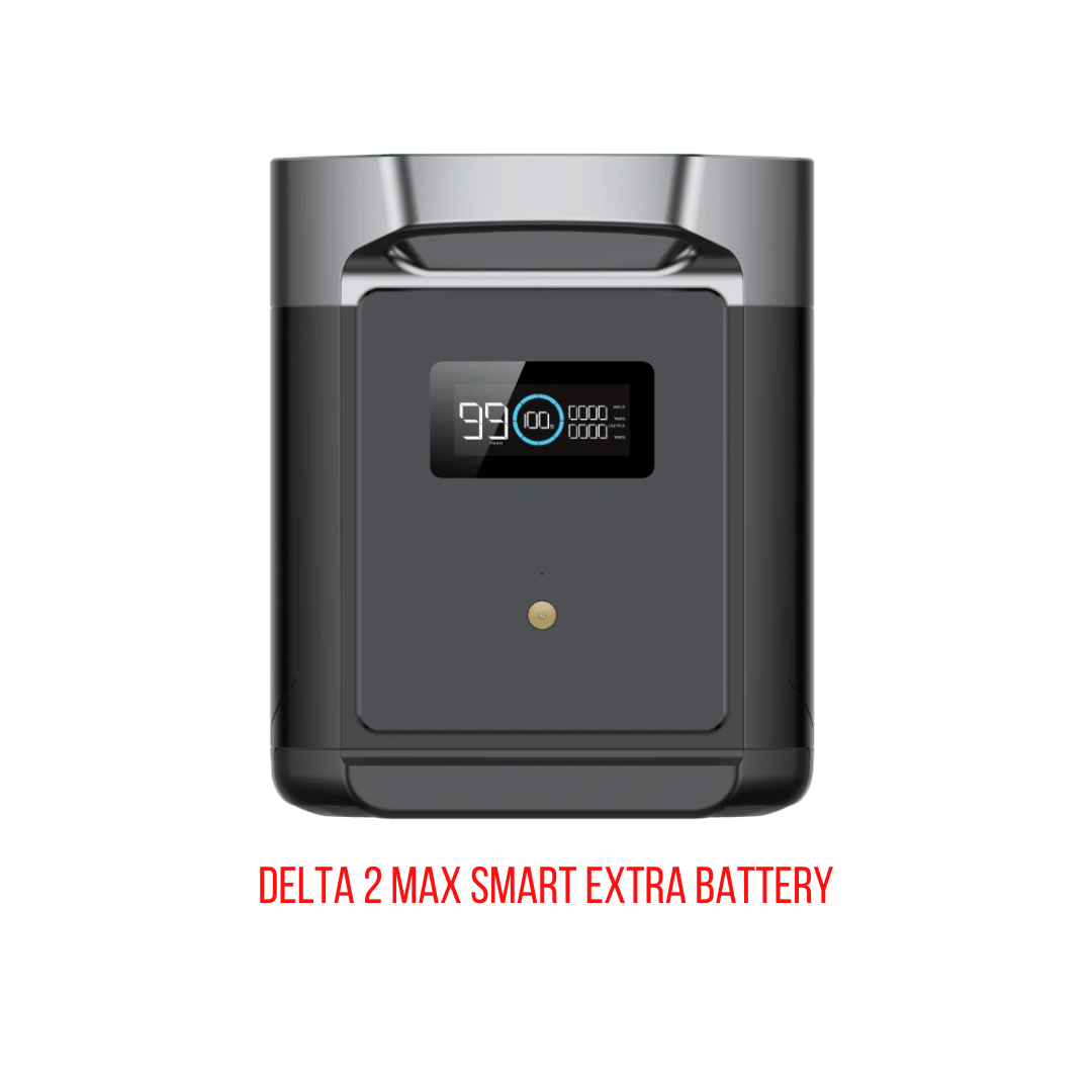 EcoFlow Delta 2 Max With Extra Battery 4096Wh 2400W LiFePO4 Solar Generator + 200W Rigid Monocrystalline Solar Panels Kit