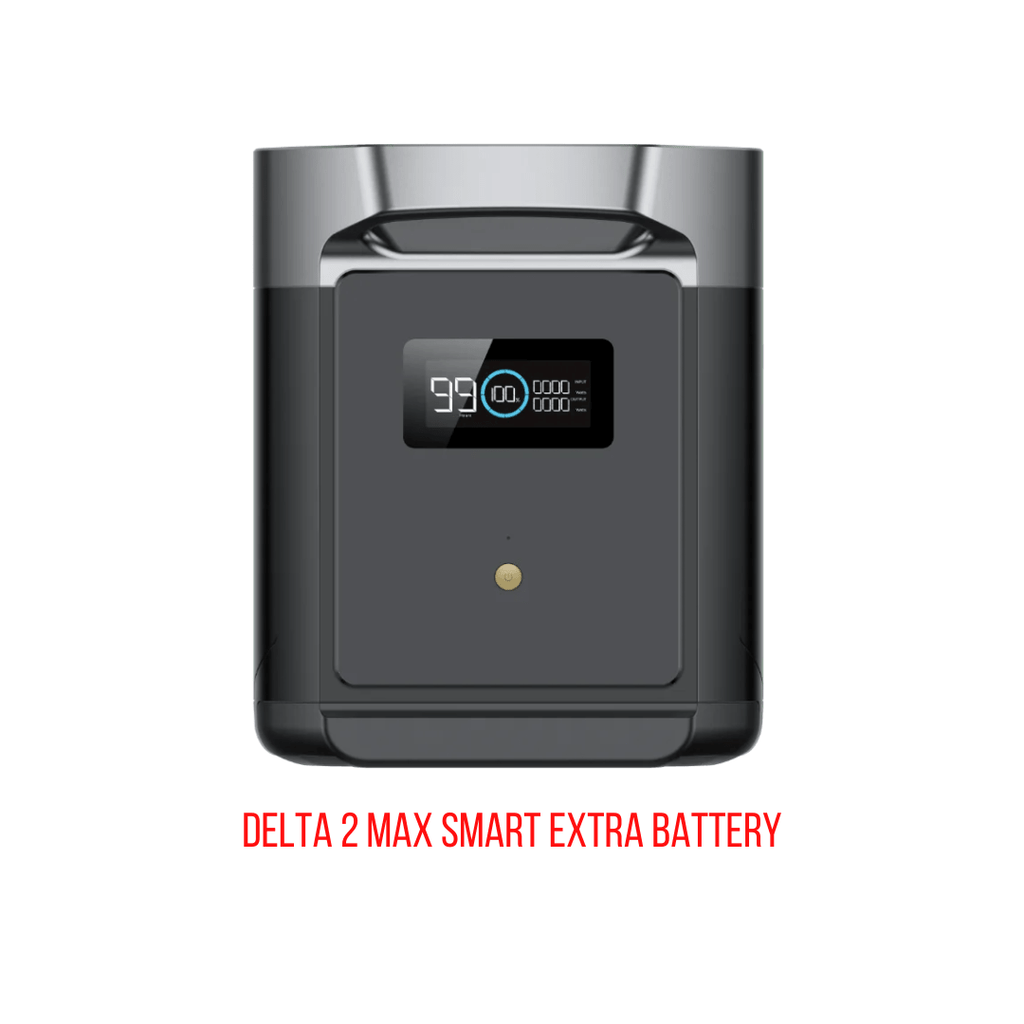 EcoFlow Delta 2 Max With Extra Battery 4096Wh 2400W LiFePO4 Solar Generator + 200W Portable Monocrystalline Solar Panels Kit