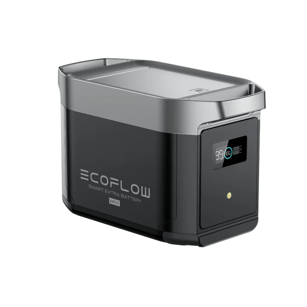 EcoFlow Delta 2 Max With 2 Extra Batteries 6144Wh 2400W LiFePO4 Solar Generator + 200W Rigid Monocrystalline Solar Panels Kit
