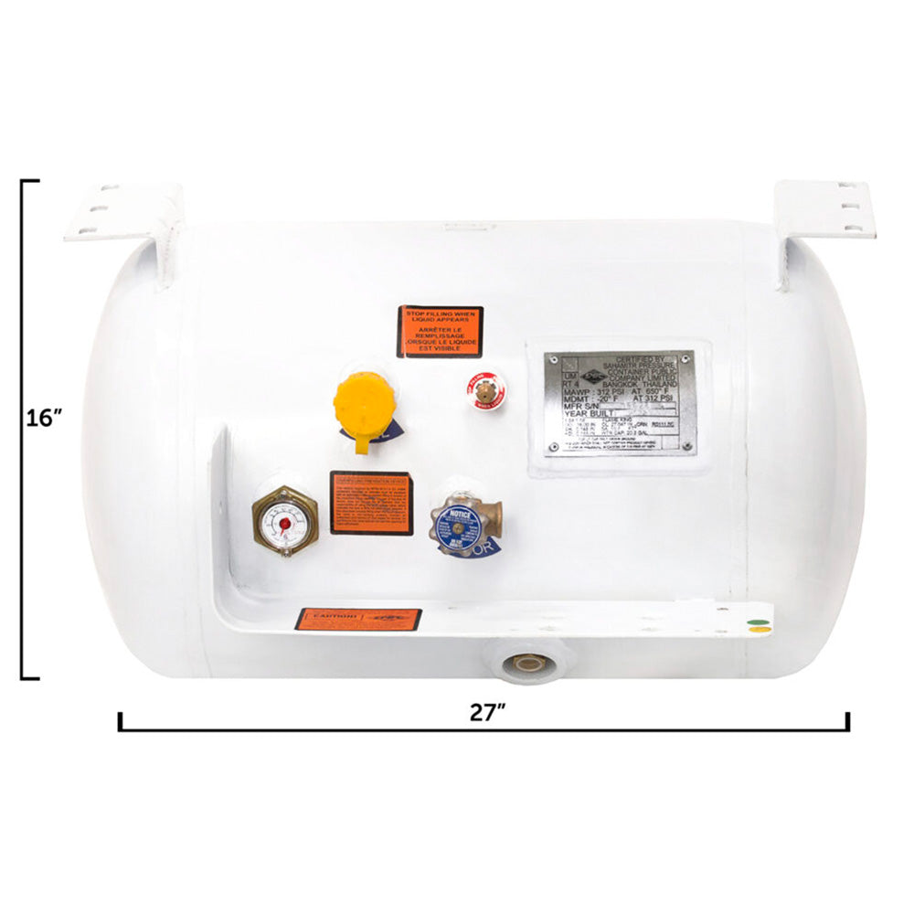 Flame King YSN203 16" x 27" ASME 20.3 Gallon Cylinder w/ LG Mnt Brackets