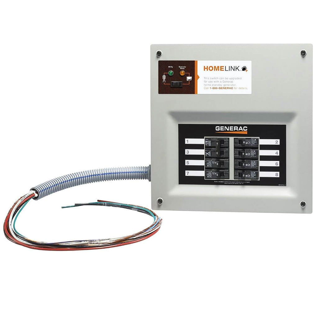 Generac 6853 30-Amp 6 - 8-Circuit HomeLink Indoor Manual Transfer Switch Kit