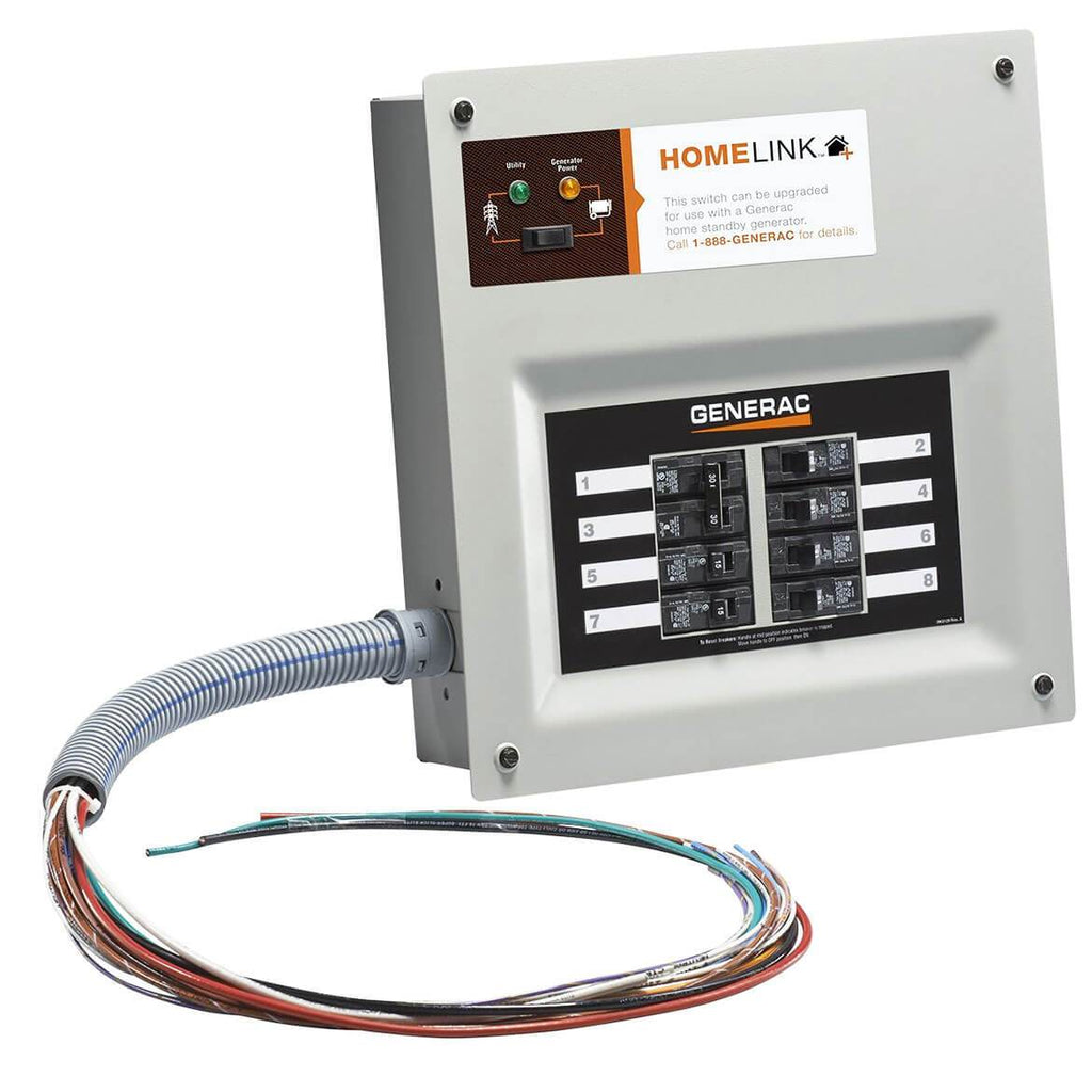 Generac 6853 30-Amp 6 - 8-Circuit HomeLink Indoor Manual Transfer Switch Kit