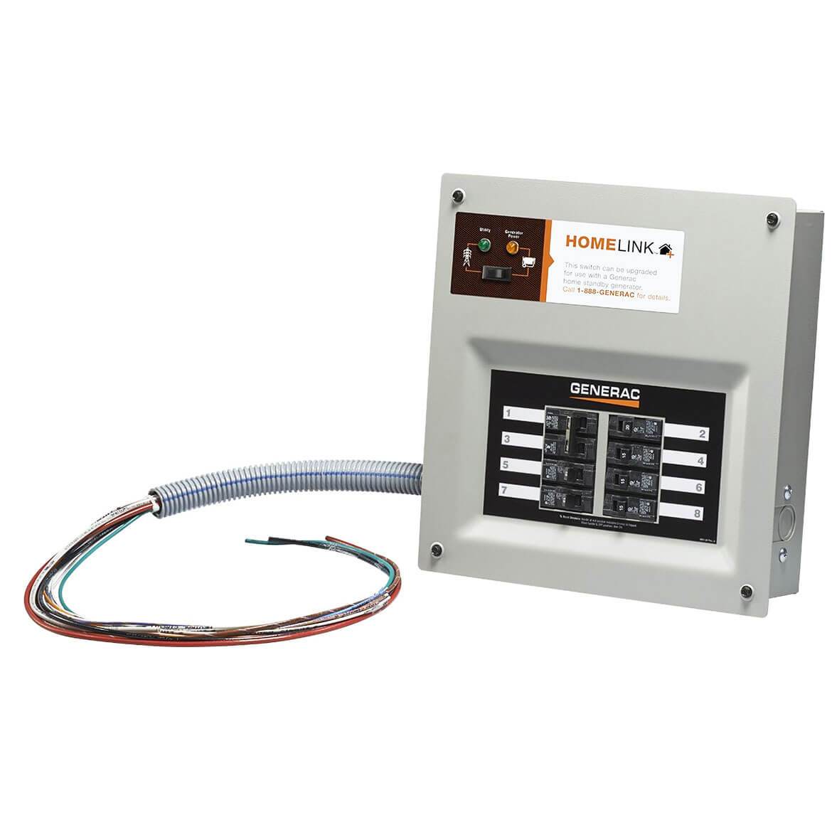 Generac 6853 30-Amp 6 - 8-Circuit HomeLink Indoor Manual Transfer Switch Kit