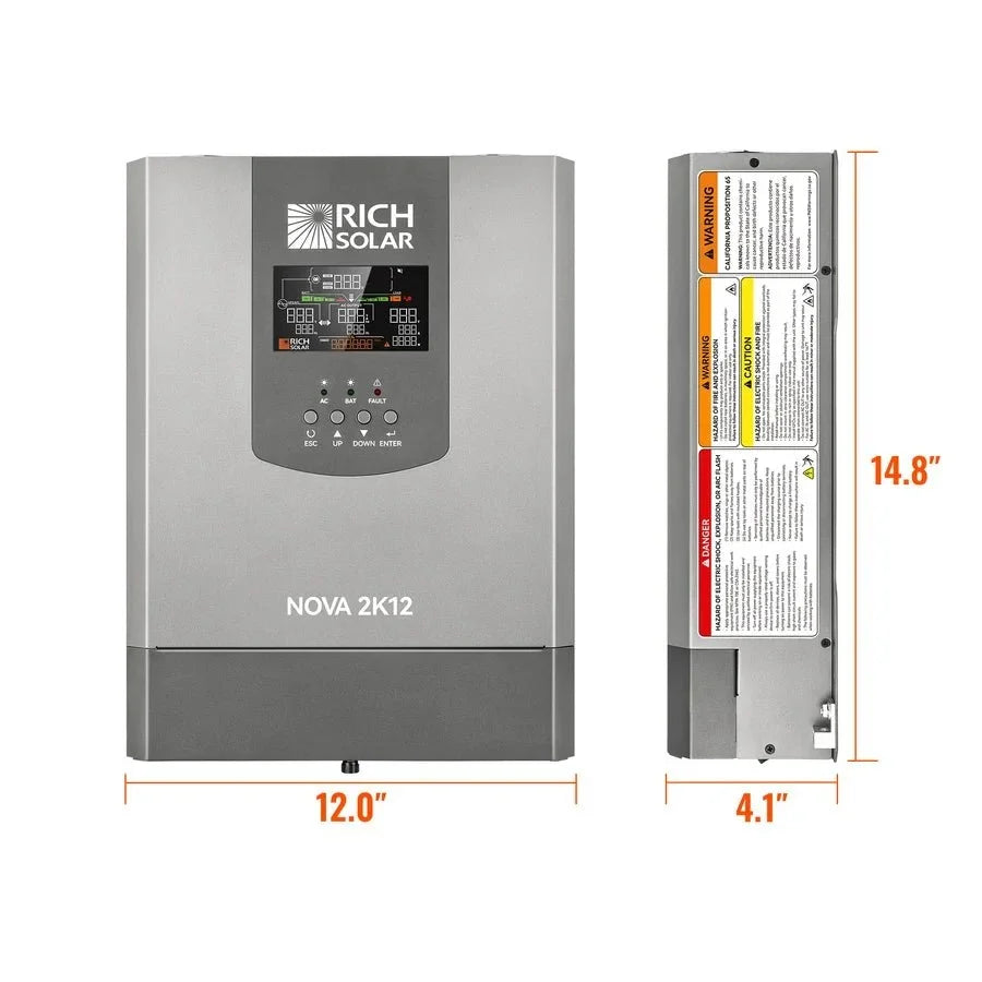 Rich Solar NOVA 2K12 2000W 12V Pure Sine Wave Inverter with Built-in Transfer Switch