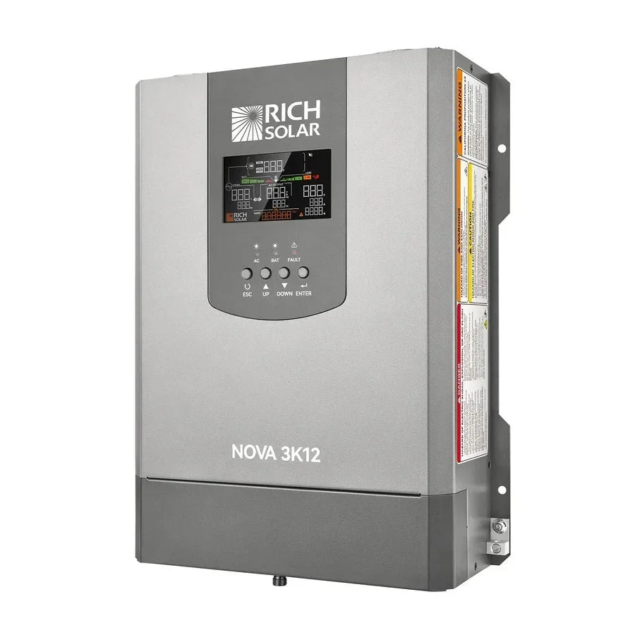 Rich Solar NOVA 3K12 3000W 12V Pure Sine Wave Inverter with Built-in Transfer Switch