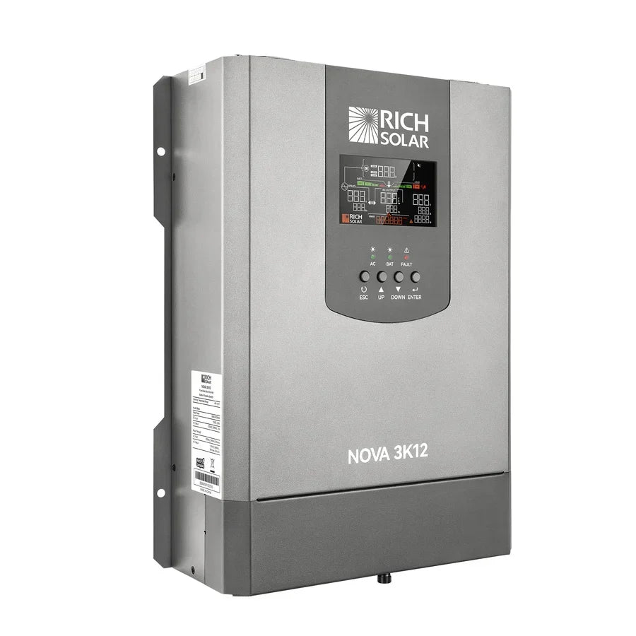 Rich Solar NOVA 3K12 3000W 12V Pure Sine Wave Inverter with Built-in Transfer Switch