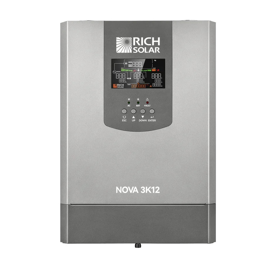 Rich Solar NOVA 3K12 3000W 12V Pure Sine Wave Inverter with Built-in Transfer Switch