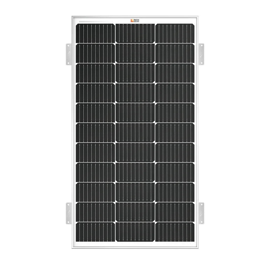 Rich Solar MEGA 100 12V 100W Solar Panel  With 3/4" Z Brackets