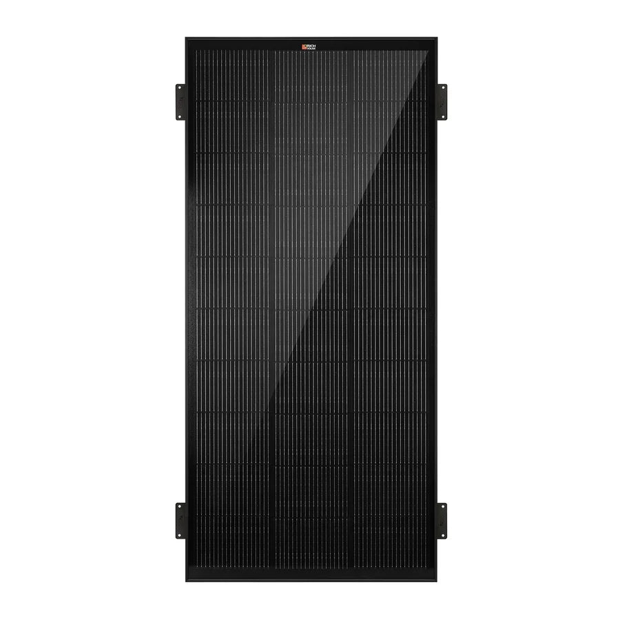 Rich Solar MEGA 200 ONYX 12V 200W Solar Panel With 3/4" Z Brackets