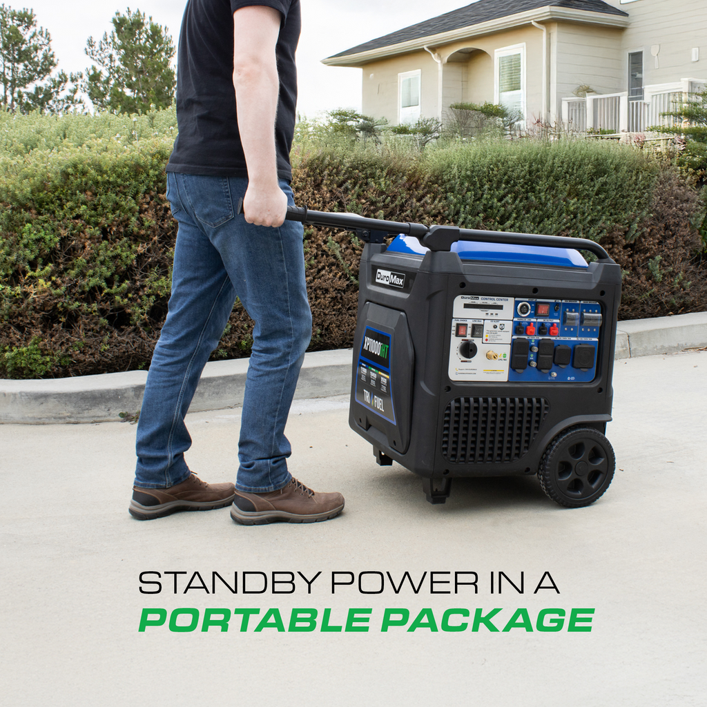 DuroMax XP11000iHT 11,000 Watt Portable Tri Fuel Inverter Generator - Quiet, Low THD