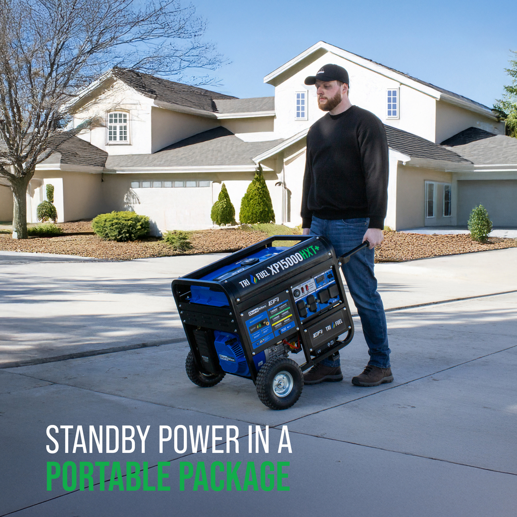 DuroMax XP15000HXT+ 15,000 Watt Electric Start Tri Fuel EFI Portable Generator