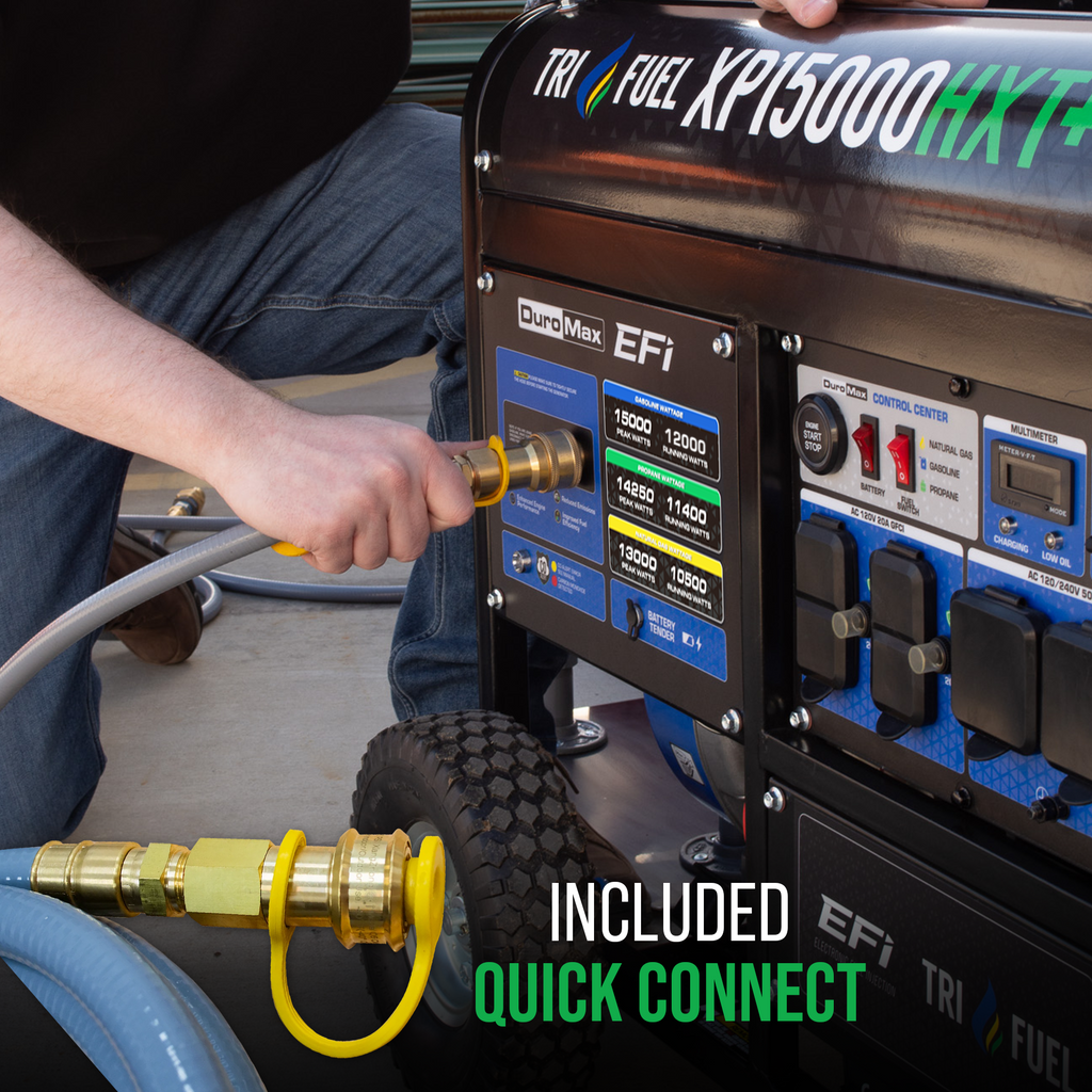DuroMax XP15000HXT+ 15,000 Watt Electric Start Tri Fuel EFI Portable Generator