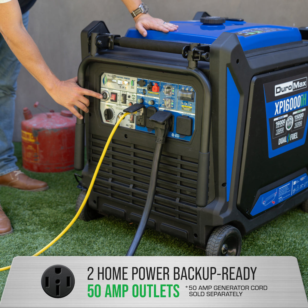 DuroMax XP16000iH 16,000 Watt Dual Fuel Portable Inverter Generator - Quiet, Low THD