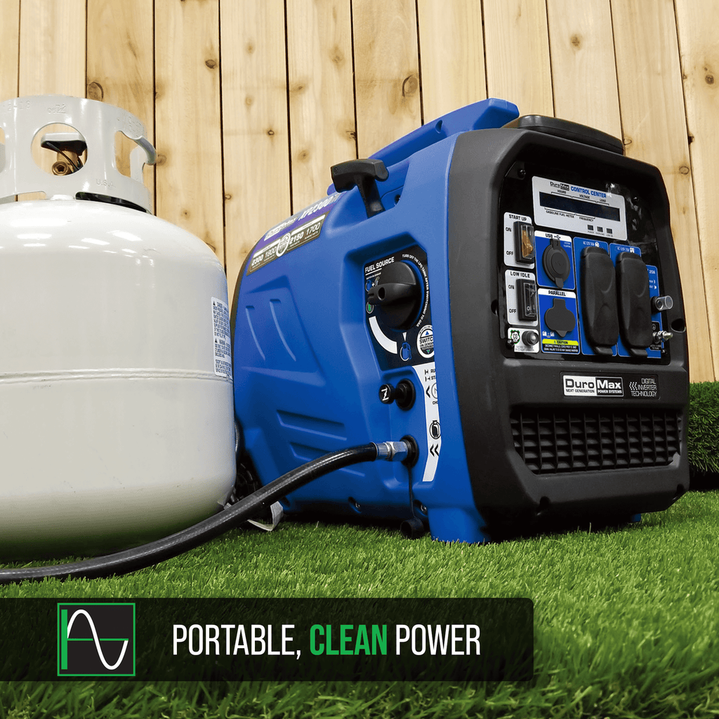 DuroMax XP2300iH 2,300 Watt Portable Dual Fuel Inverter Generator - Quiet, Low THD