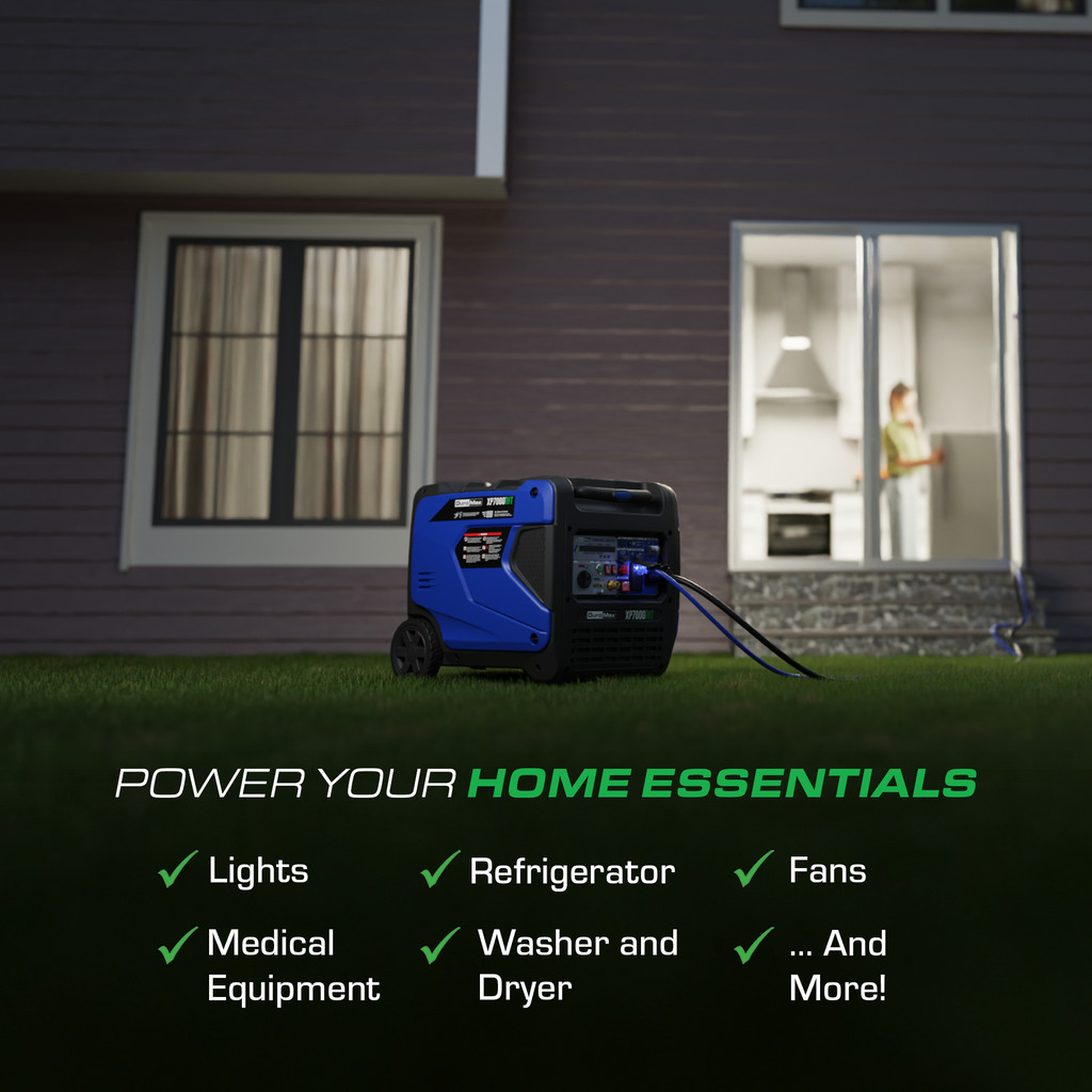 DuroMax XP7000iHT 7,000 Watt Portable Tri Fuel Inverter Generator - Quiet, Low THD