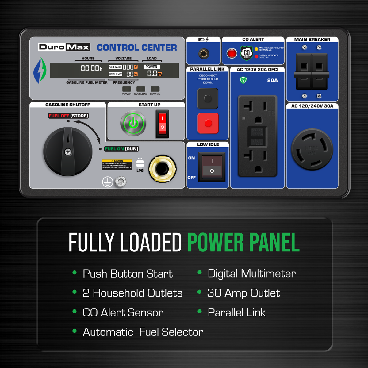 DuroMax XP7000iH 7,000 Watt Portable Dual Fuel Inverter Generator - Quiet, Low THD