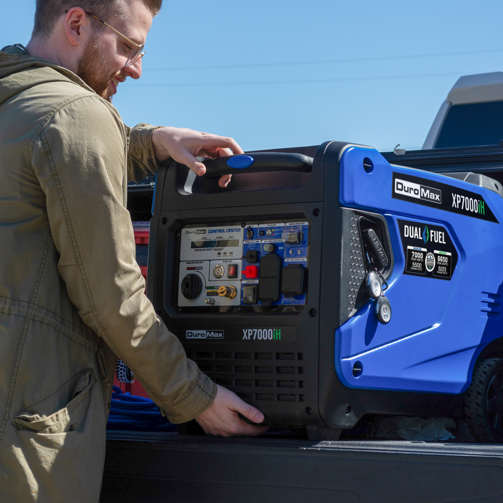 DuroMax XP7000iH 7,000 Watt Portable Dual Fuel Inverter Generator - Quiet, Low THD