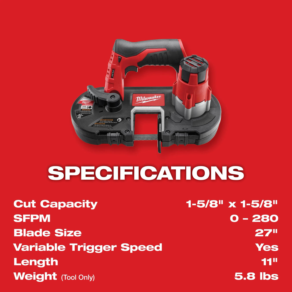 Milwaukee 2429-21XC M12™ Cordless Sub-Compact Band Saw Kit