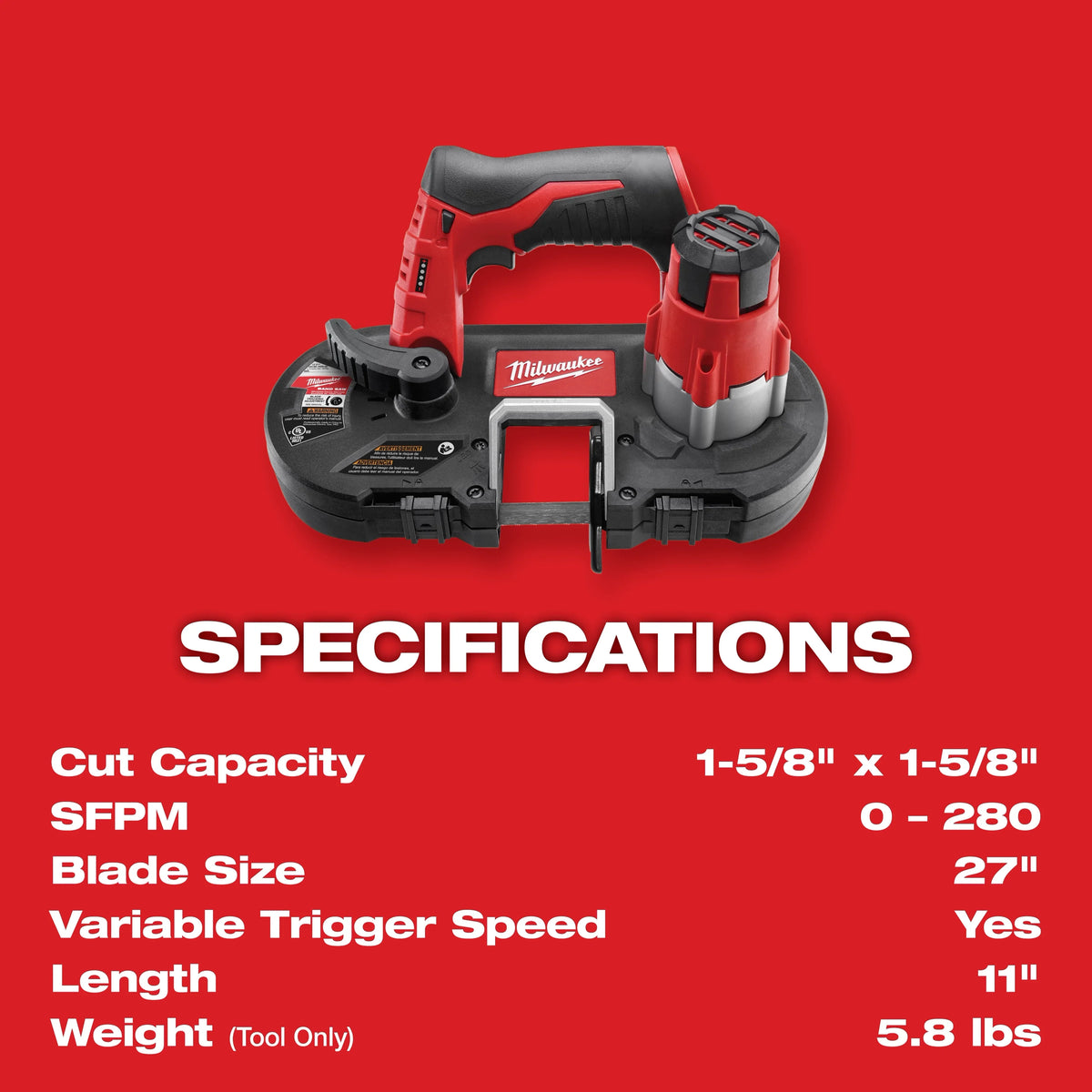 Milwaukee 2429-21XC M12™ Cordless Sub-Compact Band Saw Kit