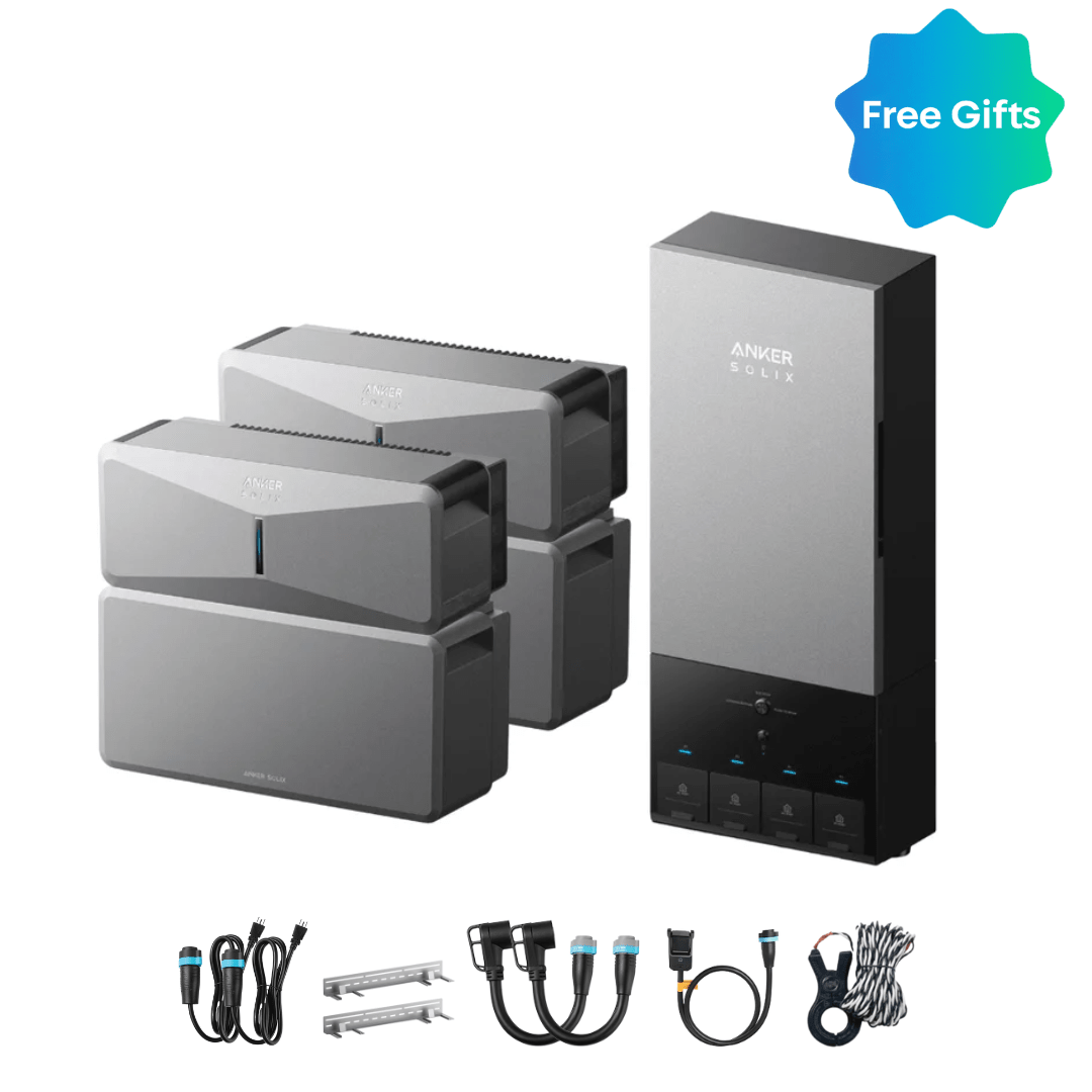 2 x Anker SOLIX E10 Power Module + Batteries + Power Dock