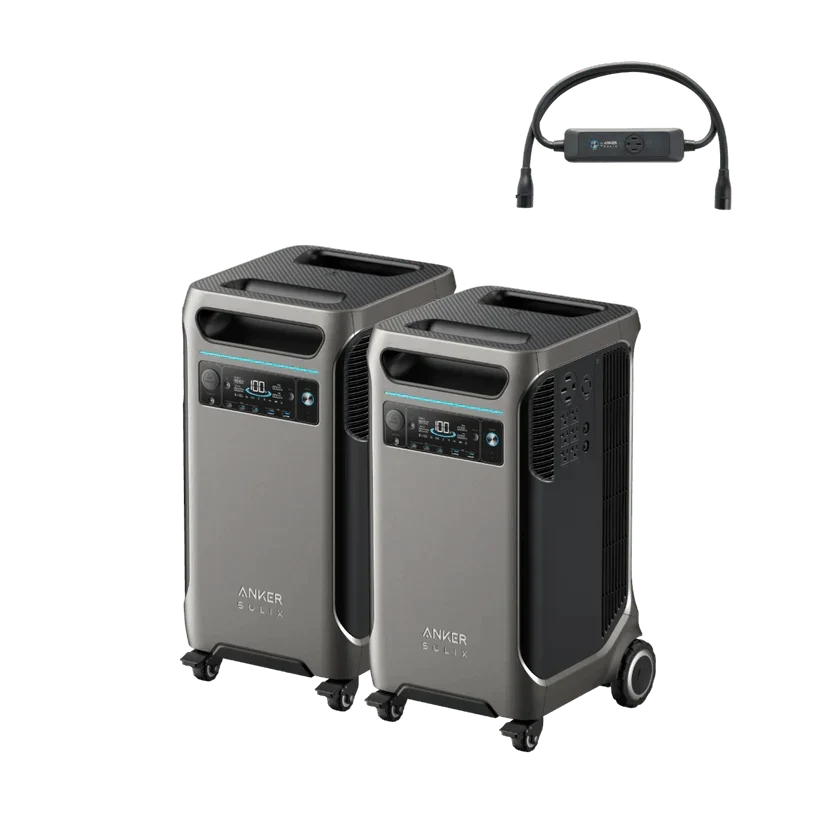 Anker SOLIX F3800 3840Wh Portable Power Station x 2 + Double Power Hub