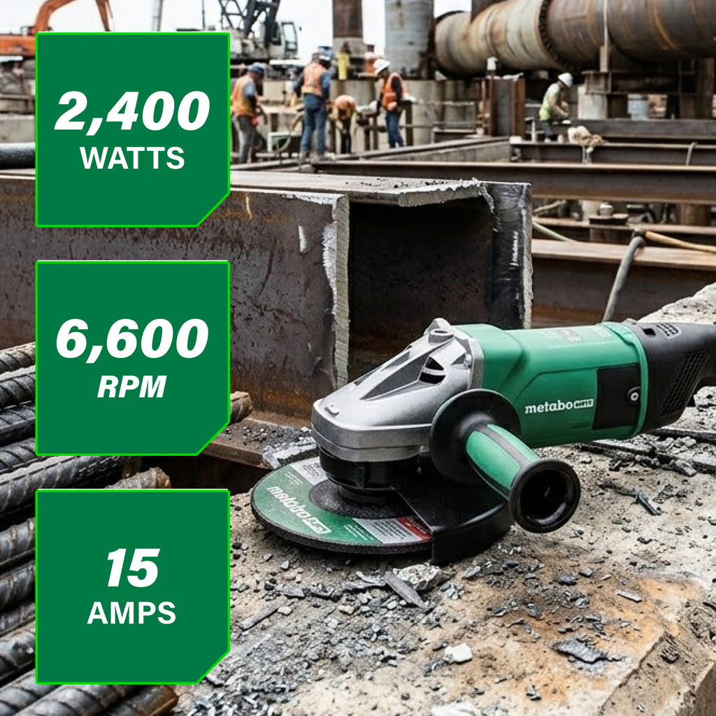 Metabo HPT US646467800 7" 15 Amp Surface Preparation Kit Angle Grinder