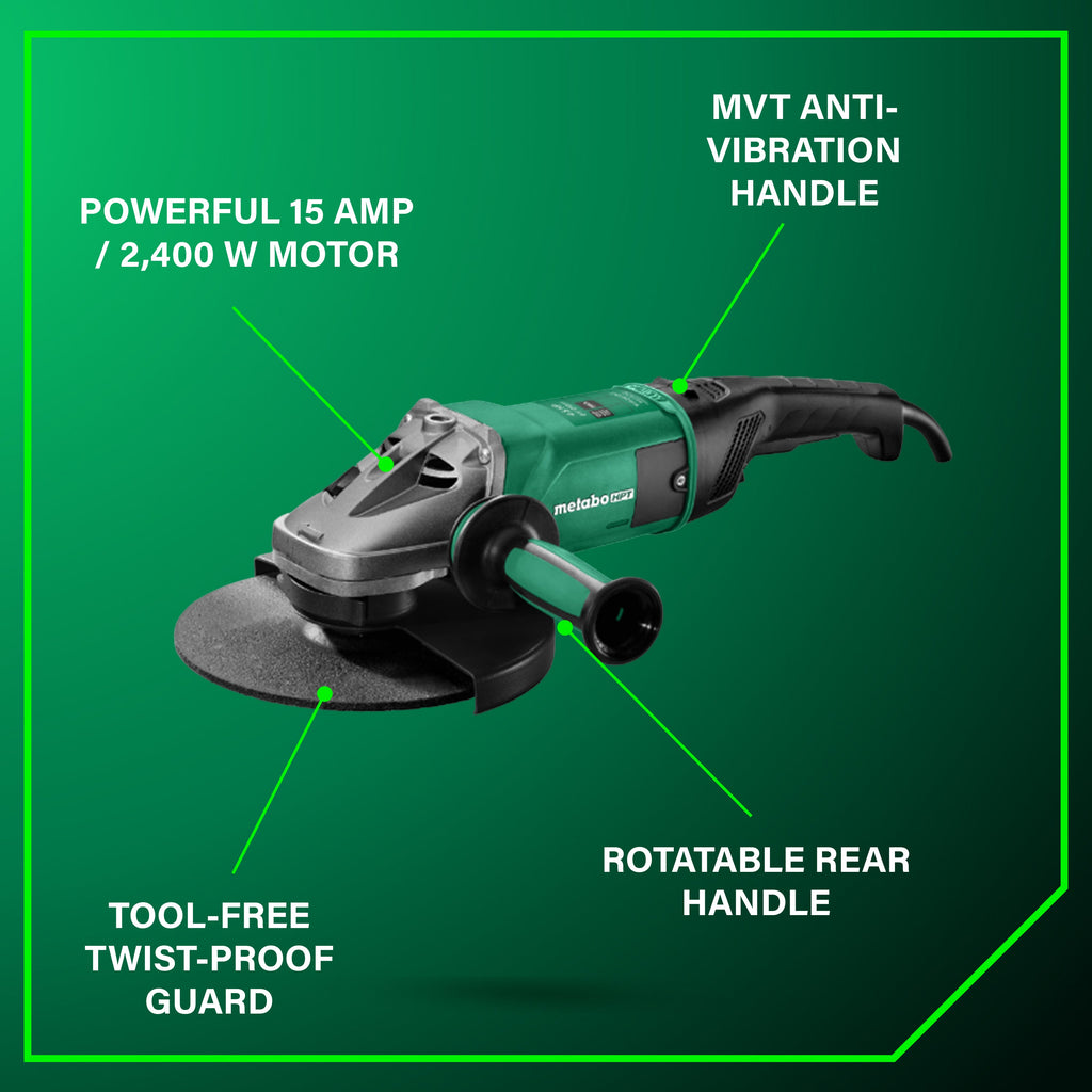 Metabo HPT US646467800 7" 15 Amp Surface Preparation Kit Angle Grinder