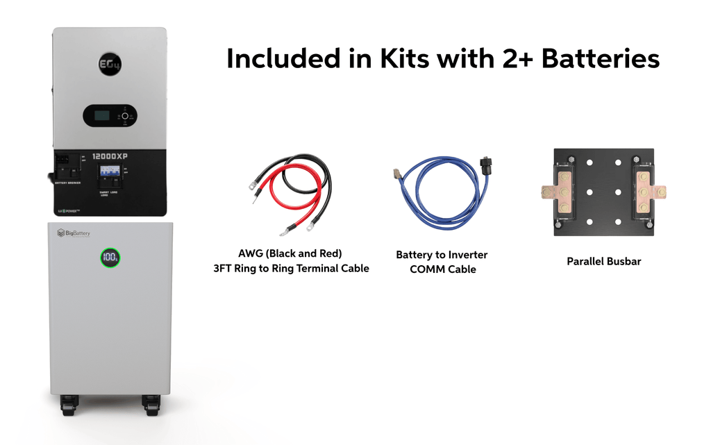 BigBattery NEXUS 51.2V 15kWh LiFePO4 Battery + EG4 12000XP 12,000W 48V Split Phase Off-Grid Inverter Kit