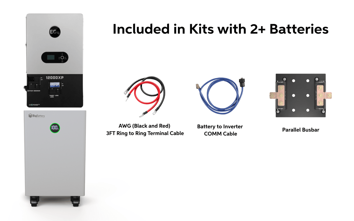 BigBattery NEXUS 51.2V 15kWh LiFePO4 Battery + EG4 12000XP 12,000W 48V Split Phase Off-Grid Inverter Kit
